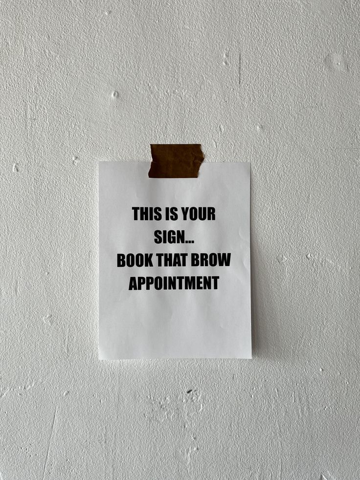 Book that brow appointment sign