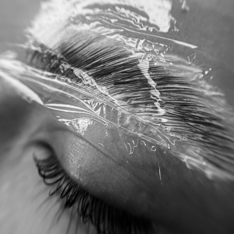 Brow treatment in progress
